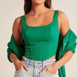 Abercrombie & Fitch Green Corset Top Size Small